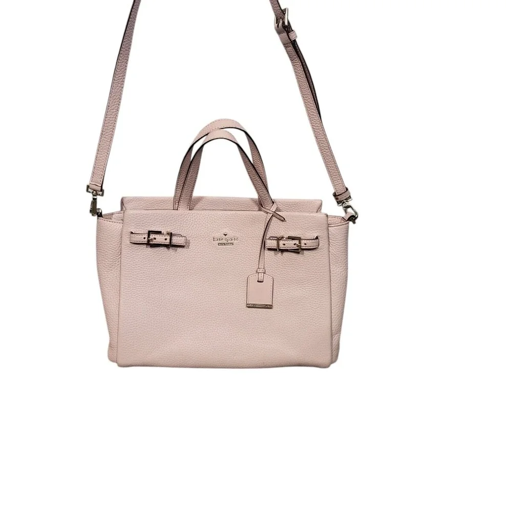 Kate Spade Holden Street Lanie Bag Pebbled Leather Pink Adjustable Strap Zip Top